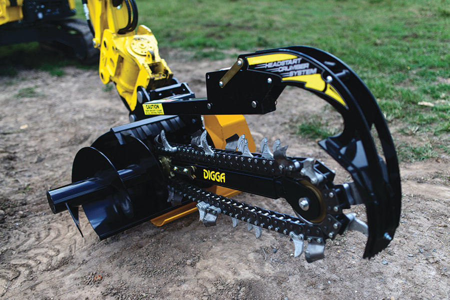 Digga excavator Chain trencher attachment