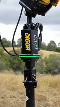 Halo LED alignment system on Digga auger